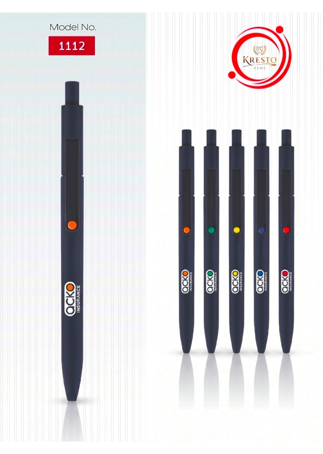 Kresto Plastic Pen — model number printed on the pen