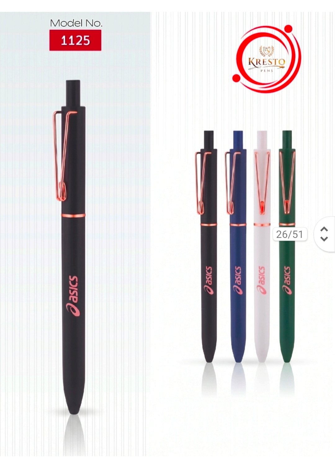 Kresto Plastic Pen — model number printed on the pen