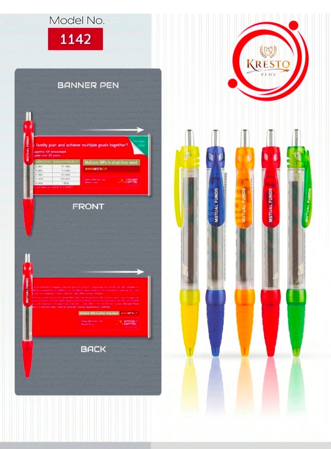 Kresto Plastic Pen — model number printed on the pen