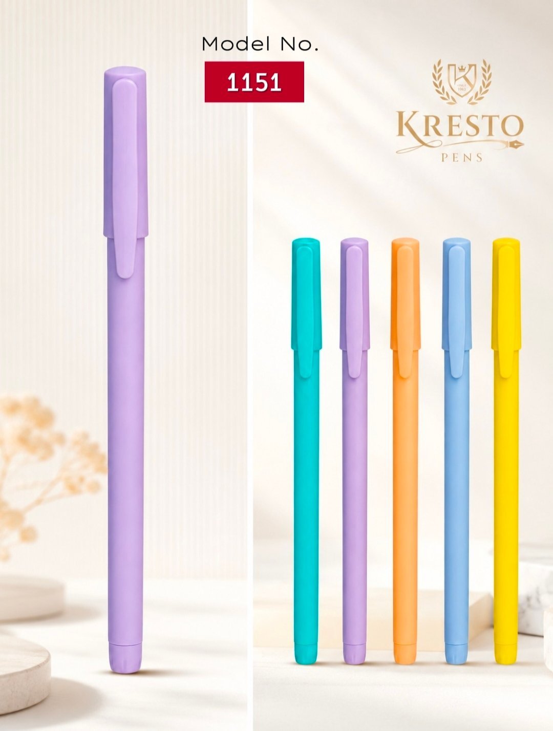 Kresto Plastic Pen — model number printed on the pen