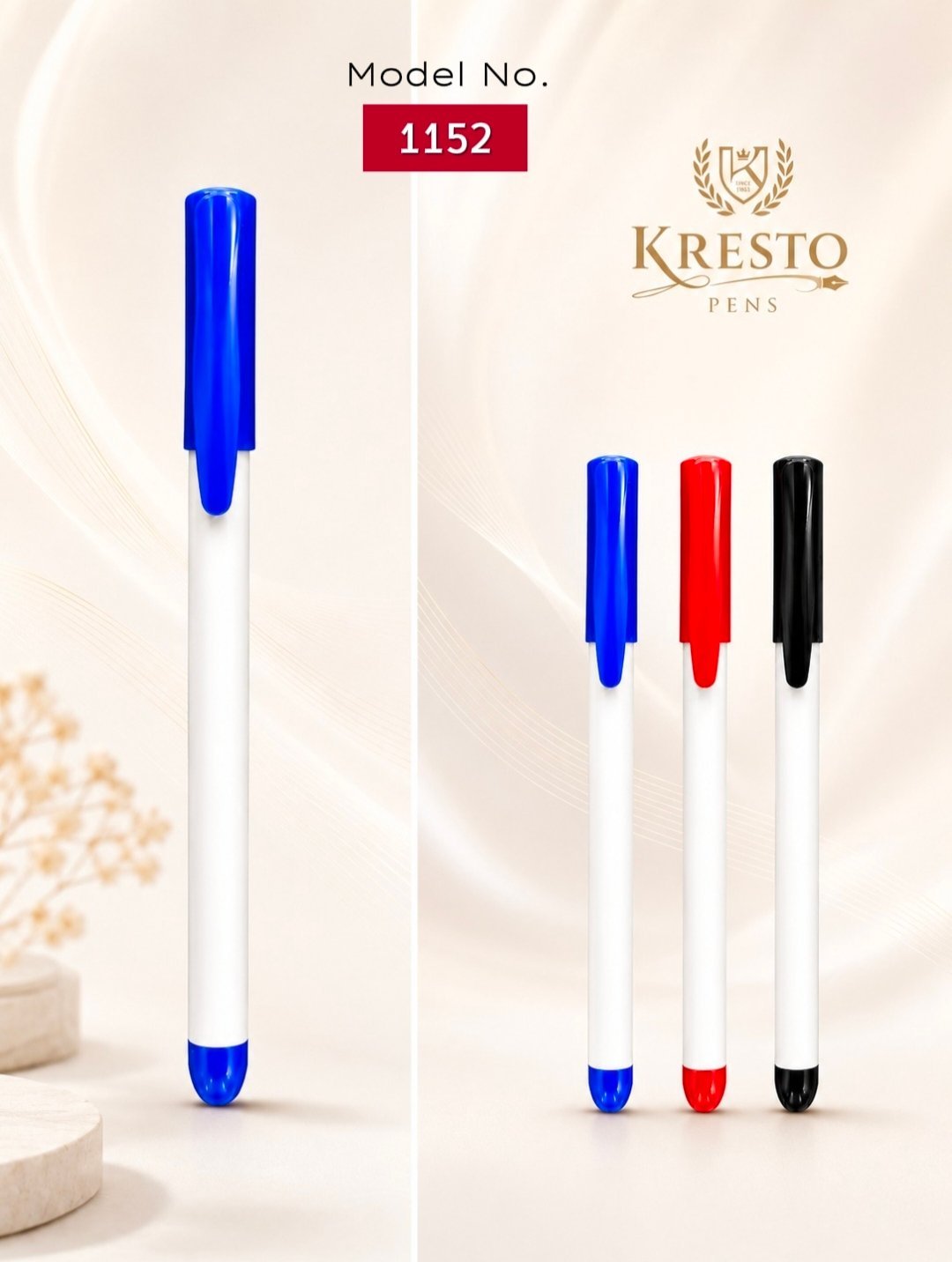 Kresto Plastic Pen — model number printed on the pen