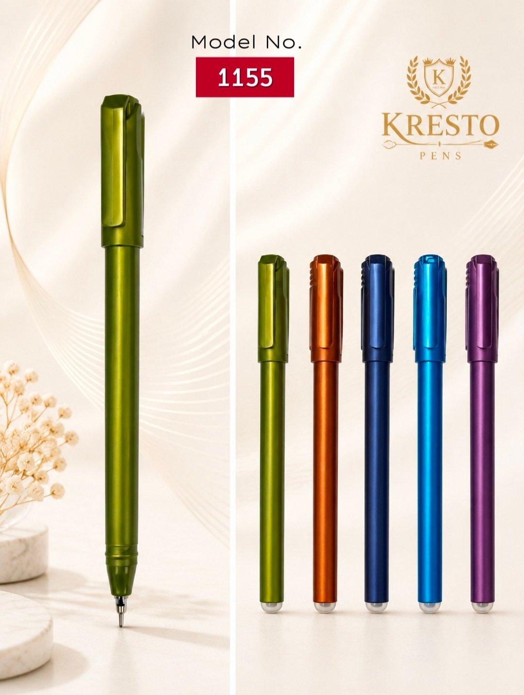 Kresto Plastic Pen — model number printed on the pen