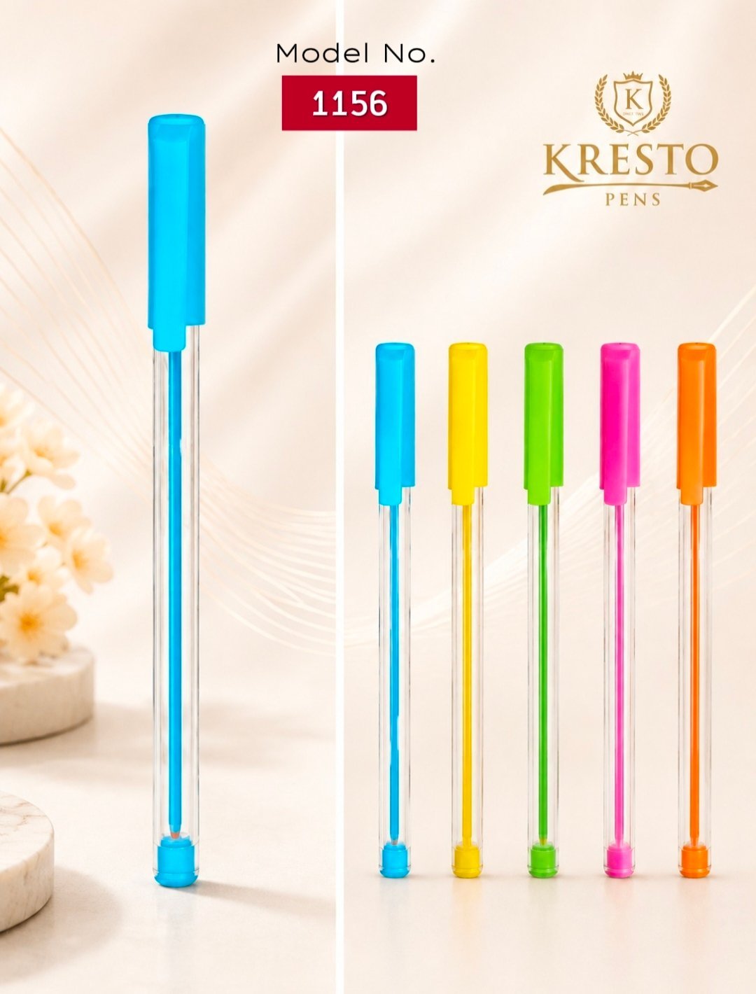 Kresto Plastic Pen — model number printed on the pen