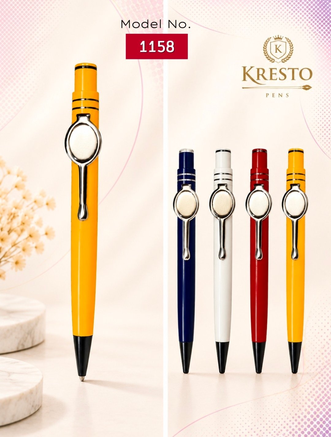 Kresto Plastic Pen — model number printed on the pen