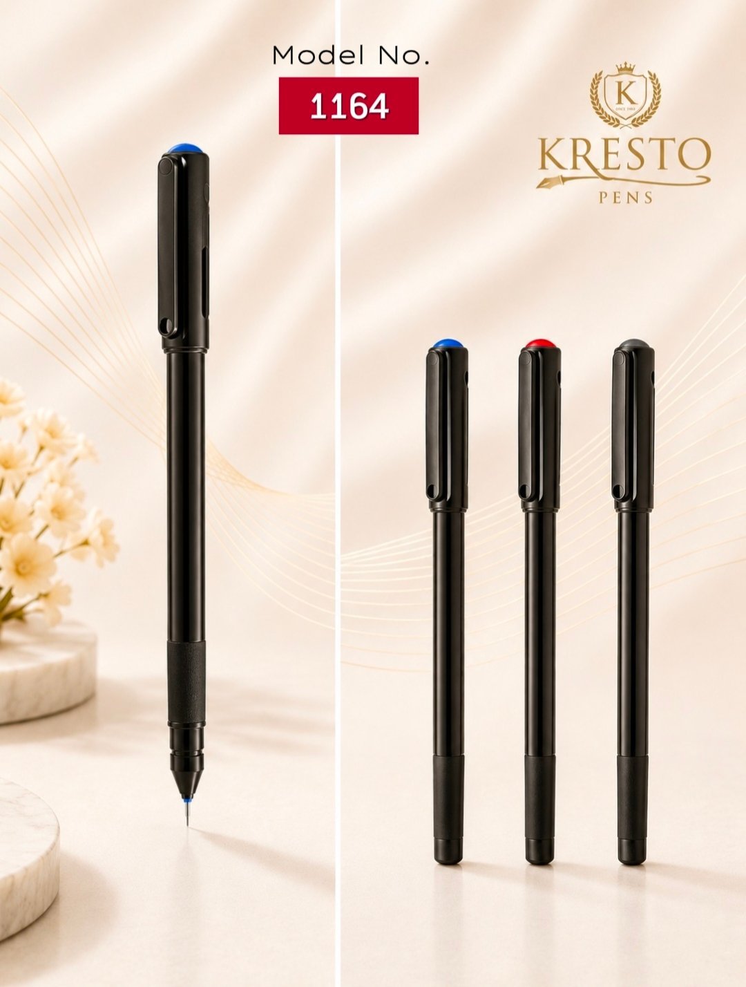 Kresto Plastic Pen — model number printed on the pen